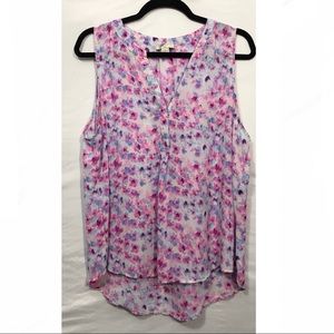 Saint Tropez West watercolor print sleeveless top